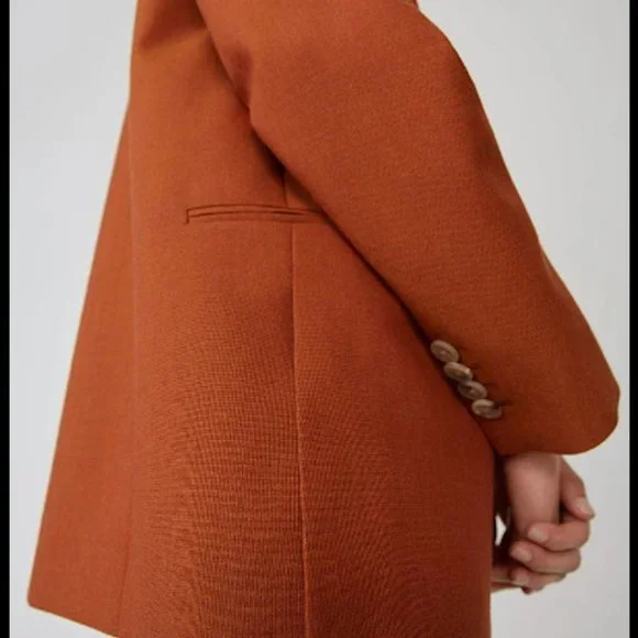 Acne Studios dark burnt orange double breasted suit blazer jacket US 2 4 - Picture 15 of 16